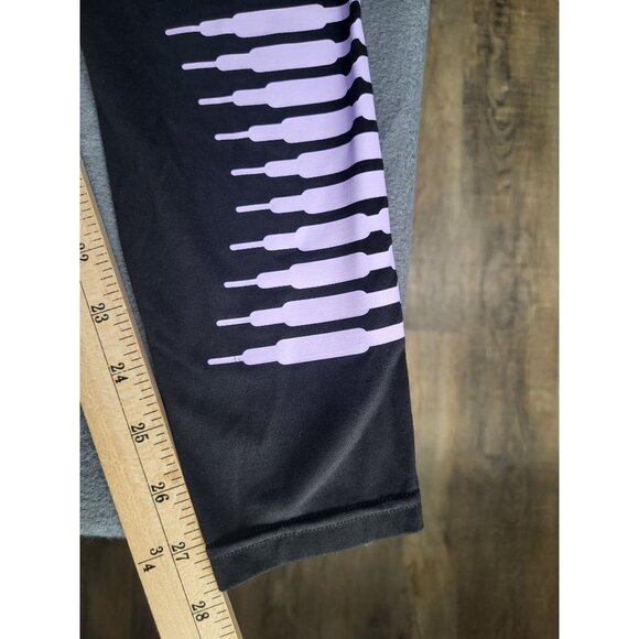 Savage X Fenty SZ Small Forever Savage Leggings Black Lavender Logo High Waist - Picture 6 of 8